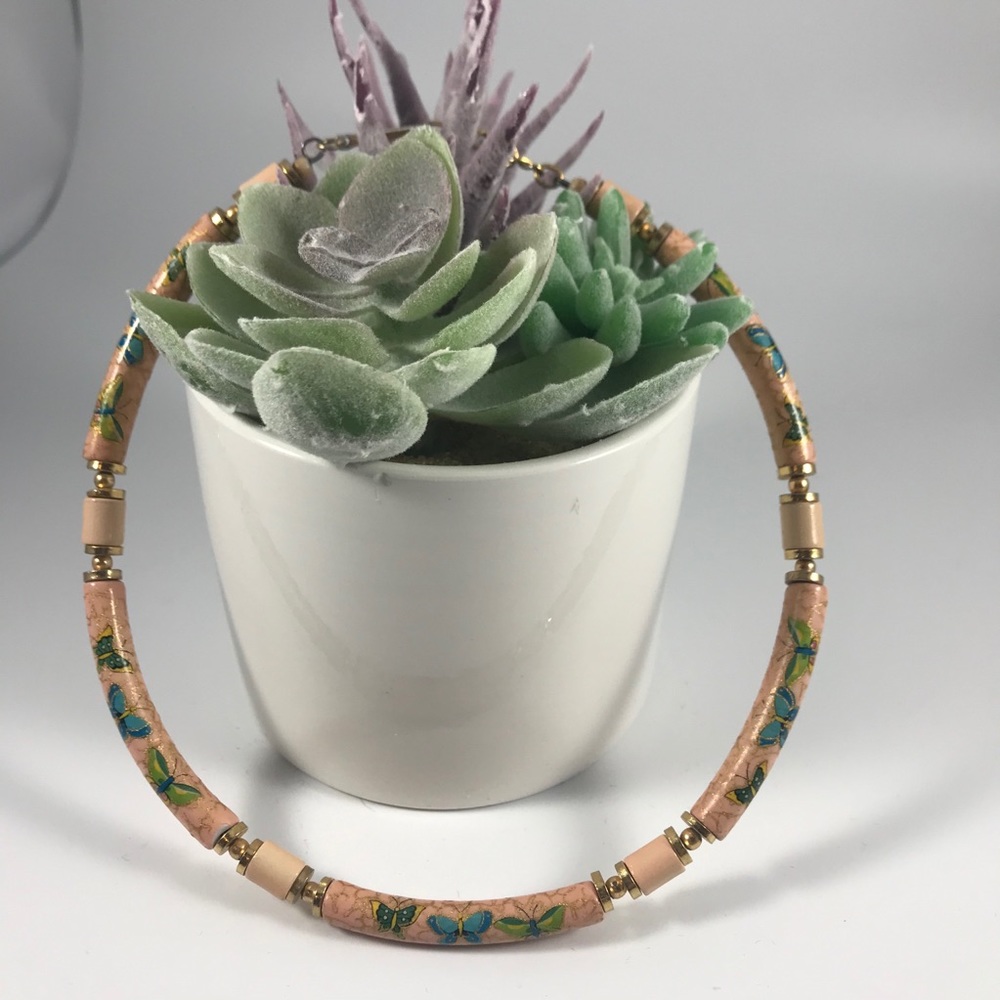 Vintage Handpainted Butterfly Choker